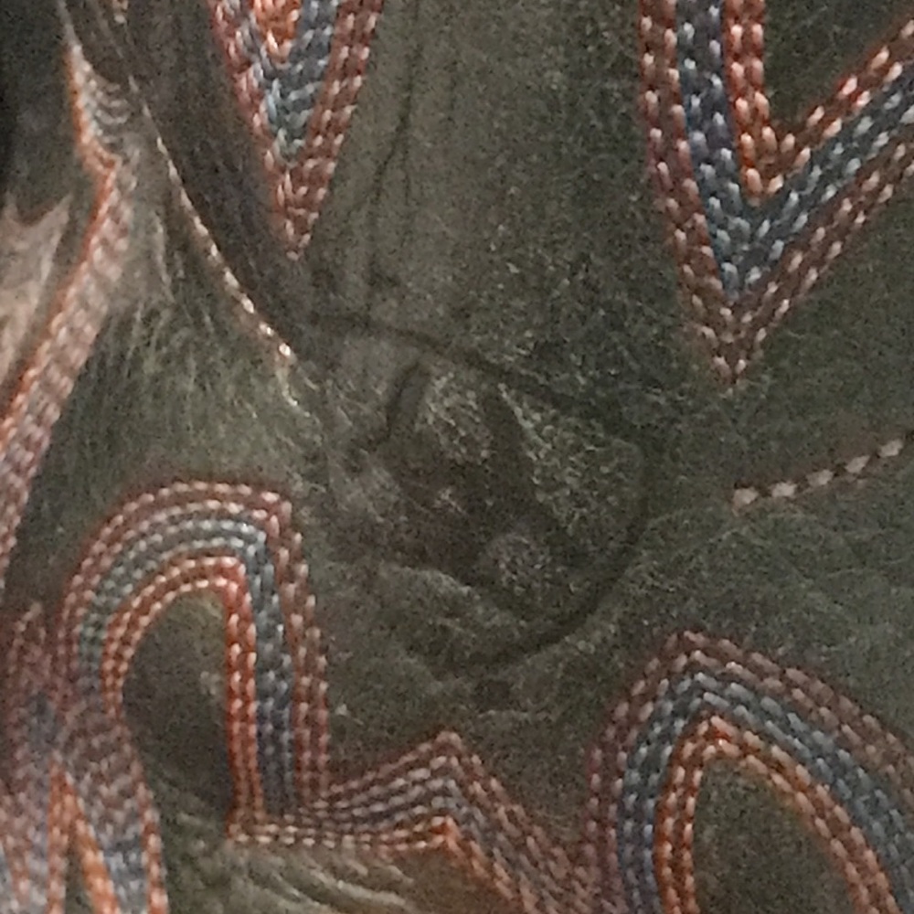 Ariat Western Boots Mens 12 Brown Black Embroidered Style 34928 Cowboy Rodeo - Picture 10 of 13